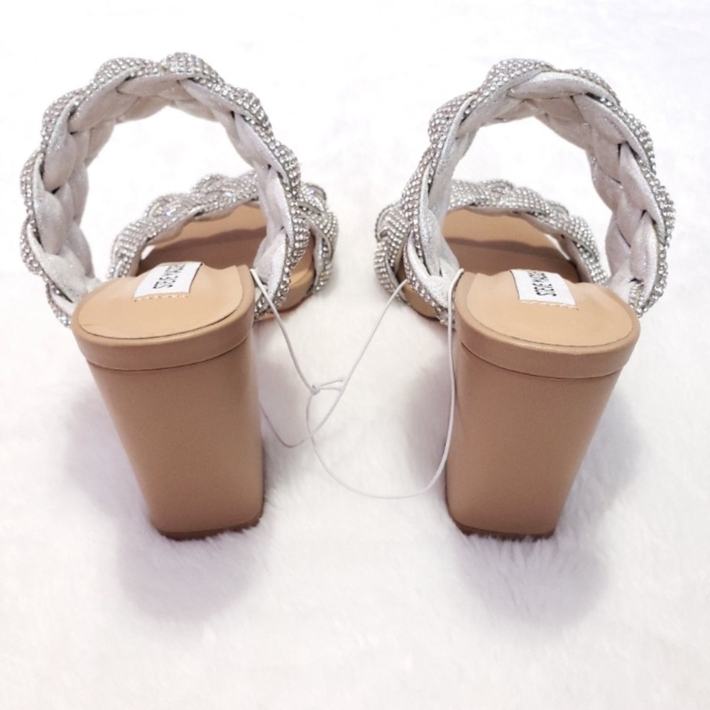 Steve Madden Rhinestone Braided Block Sandals - Picture 8 of 15